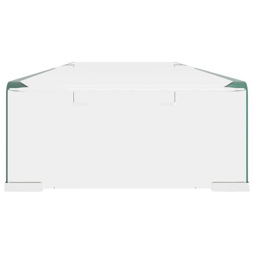 TV-stander/monitorstand klart glas 90x30x13 cm