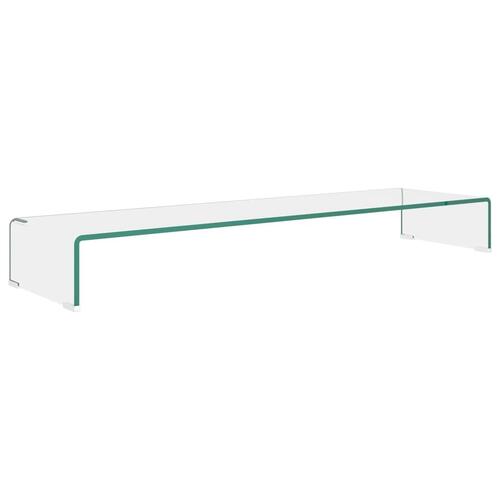 TV-stander/monitorstand klart glas 110x30x13 cm