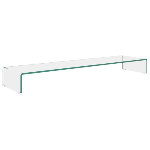 TV-stander/monitorstand klart glas 120x30x13 cm