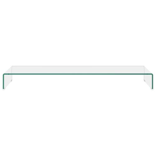 TV-stander/monitorstand klart glas 120x30x13 cm