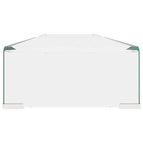 TV-stander/monitorstand klart glas 120x30x13 cm