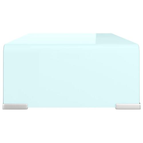 Tv-stativ/skærmforhøjer 40x25x11 cm glas grøn