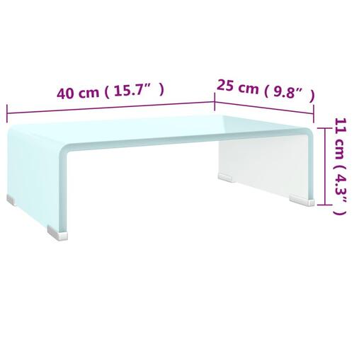 Tv-stativ/skærmforhøjer 40x25x11 cm glas grøn