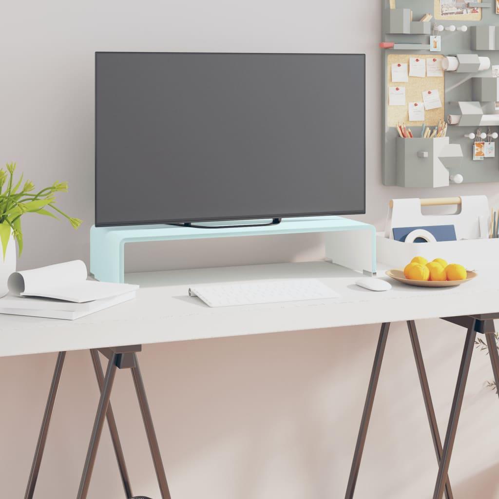 Tv-stativ/skærmforhøjer 60x25x11 cm glas grøn