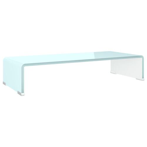 Tv-stativ/skærmforhøjer 60x25x11 cm glas grøn