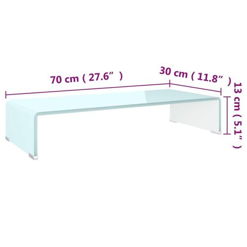 Tv-stativ/skærmforhøjer 70x30x13 cm glas grøn