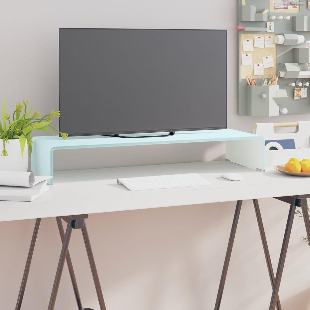Tv-stativ/skærmforhøjer 80x30x13 cm glas grøn