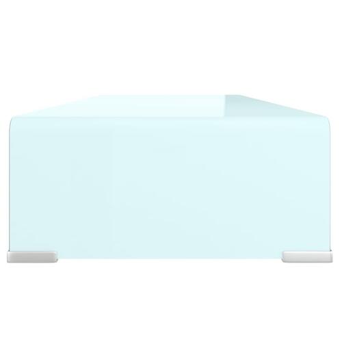 Tv-stativ/skærmforhøjer 80x30x13 cm glas grøn