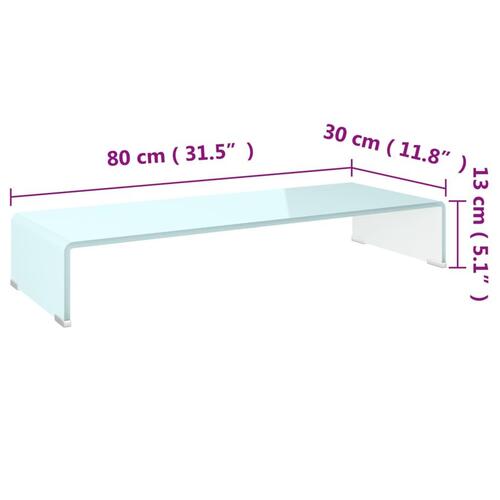 Tv-stativ/skærmforhøjer 80x30x13 cm glas grøn