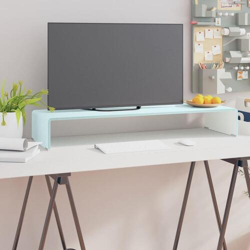 Tv-stativ/skærmforhøjer 90x30x13 cm glas grøn