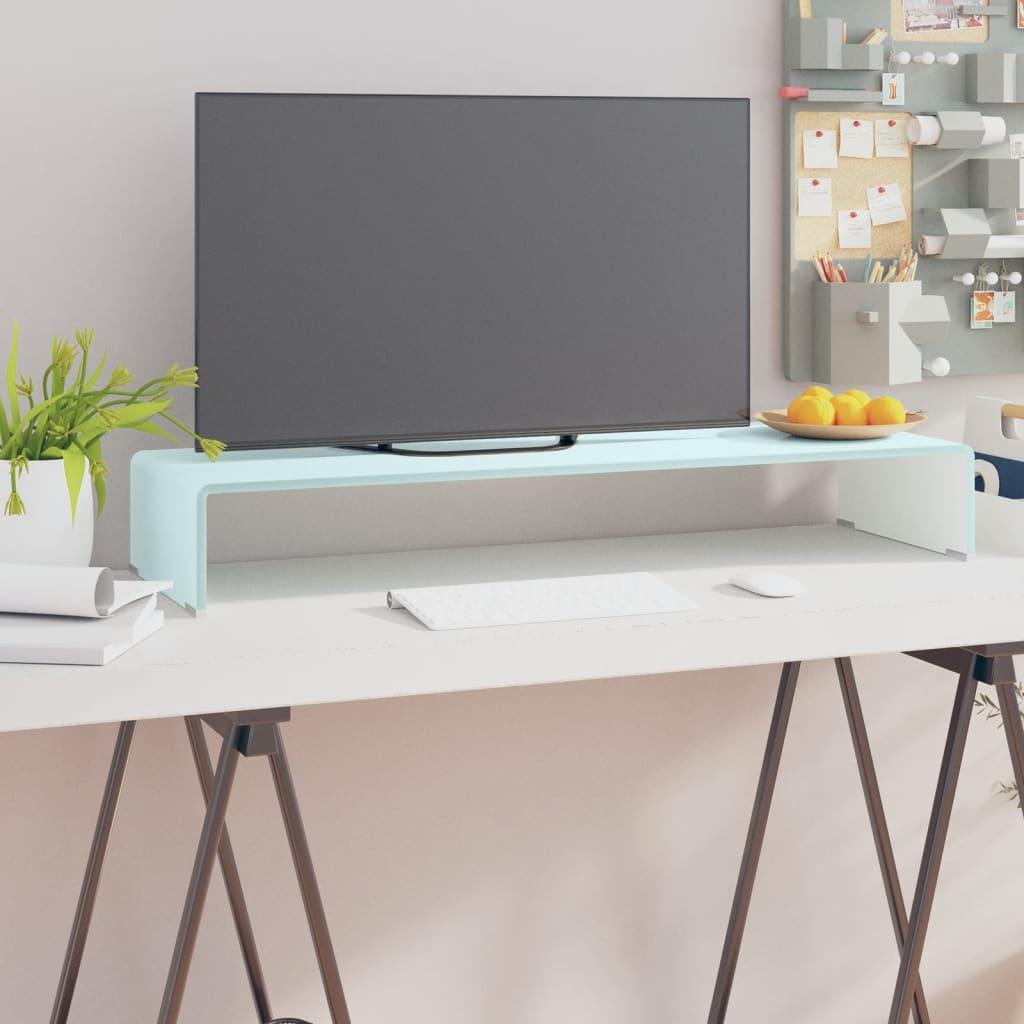 Tv-stativ/skærmforhøjer 90x30x13 cm glas grøn