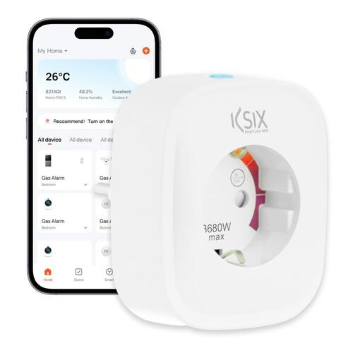 KSIX Smart Energy Slim WiFi smart-stik 250 V - Hvid