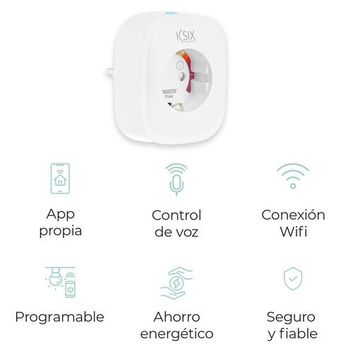 KSIX Smart Energy Slim WiFi smart-stik 250 V - Hvid