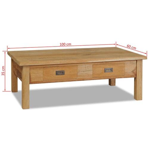 Sofabord 100x60x35 cm massivt teaktræ