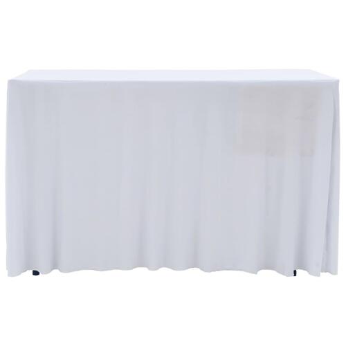 Strækbare bordduge med skørt 2 stk. 183 x 76 x 74 cm hvid
