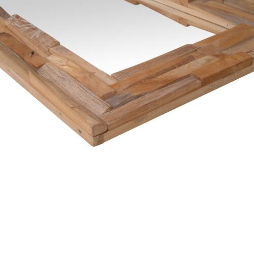 Dekorativt spejl i teak 120 x 60 cm rektangulært