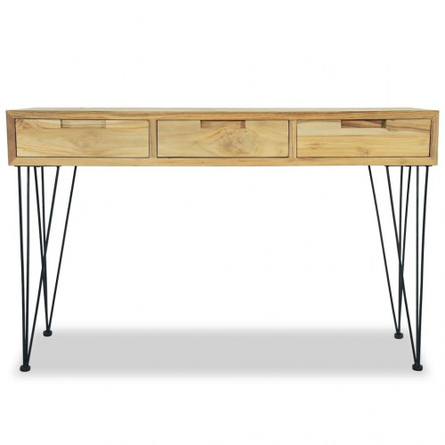 Konsolbord 120 x 35 x 76 cm massivt teaktræ