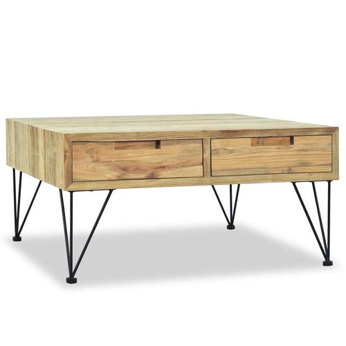 Sofabord 80 x 80 x 40 cm massivt teaktræ