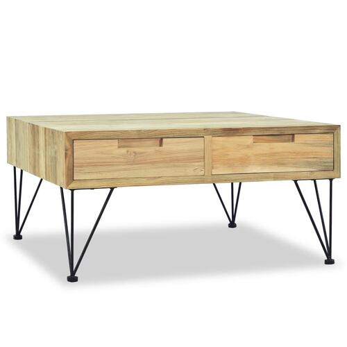 Sofabord 80 x 80 x 40 cm massivt teaktræ
