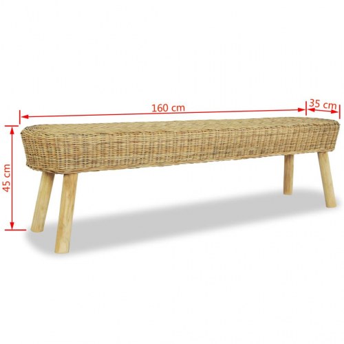 Entrébænk 160 x 35 x 45 cm naturligt rattan