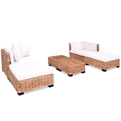 Sofasæt 16 dele naturlig rattan