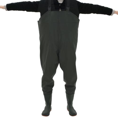 Waders med støvler grøn str. 45