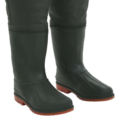 Waders med støvler grøn str. 45