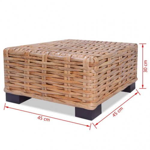 Sofabord i naturrattan 45 x 45 x 30 cm