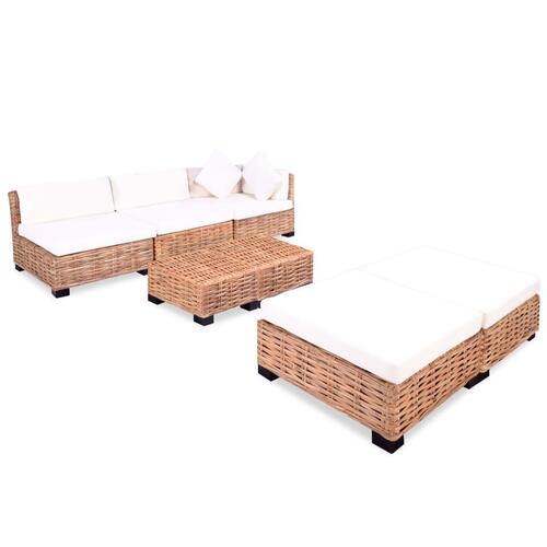 Sofasæt 18 dele naturlig rattan