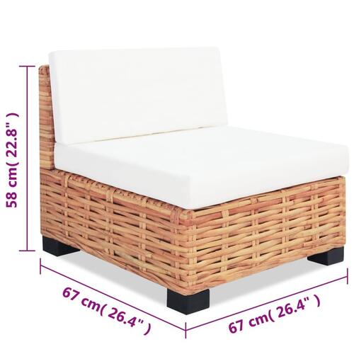 Sofasæt 18 dele naturlig rattan