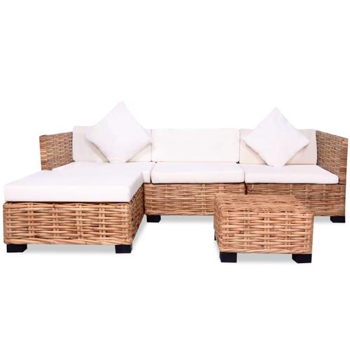 Sofasæt 14 dele naturlig rattan