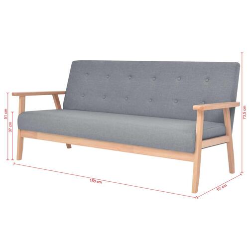 3-personers sofa i stof lysegrå