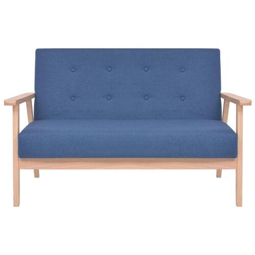 2-personers sofa stof blå