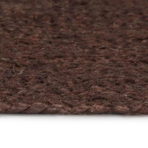 Håndlavet tæppe jute rund 120 cm brun