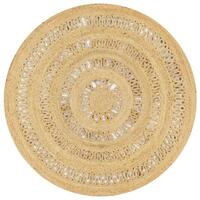 Håndlavet tæppe flettet jute 120 cm