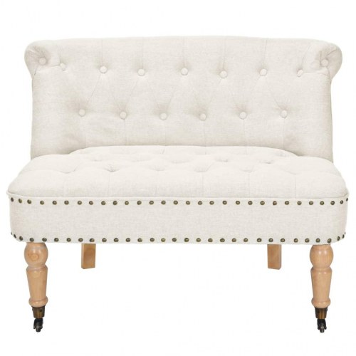 Loveseat 94x67x76 cm stof hvid