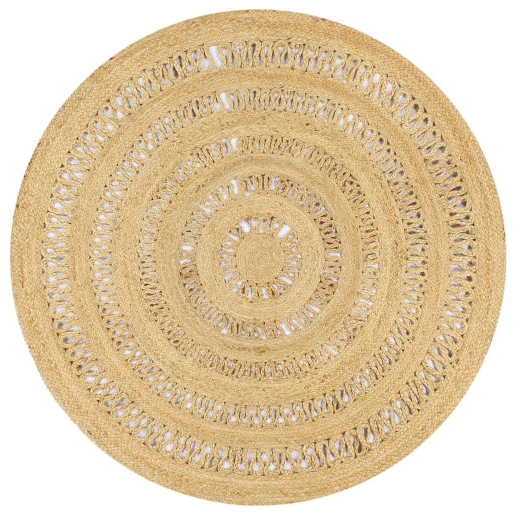 Håndlavet tæppe flettet jute 150 cm