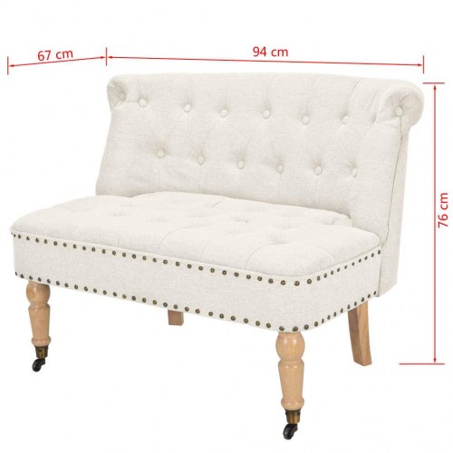 Loveseat 94x67x76 cm stof hvid