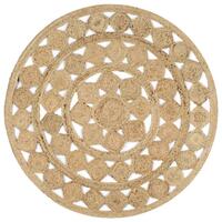 Håndlavet tæppe flettet jute 120 cm