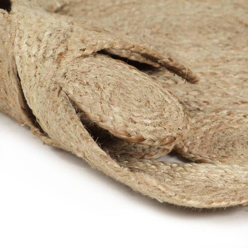 Håndlavet tæppe flettet jute 120 cm