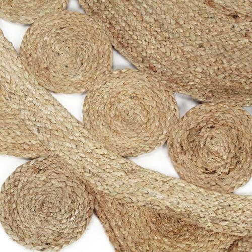 Håndlavet tæppe flettet jute 120 cm
