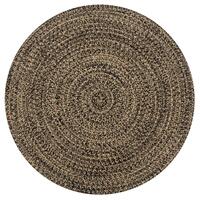 Håndlavet tæppe jute 90 cm sort og naturfarvet
