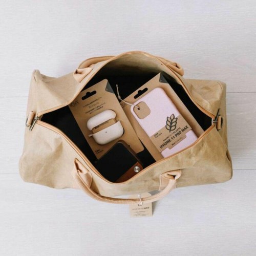 KSIX WeekendBag sportstaske - brun, eco‑venligt kraftpapir (25 × 45 cm)