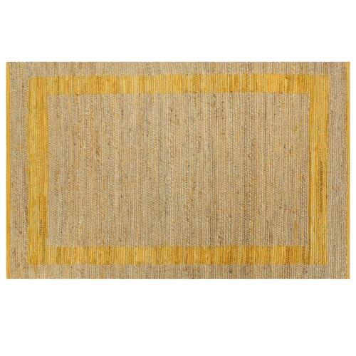 Håndlavet tæppe jute 160 x 230 cm gul