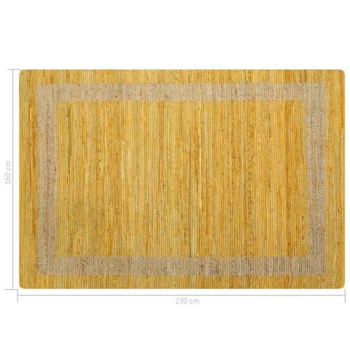 Håndlavet tæppe jute 160 x 230 cm gul