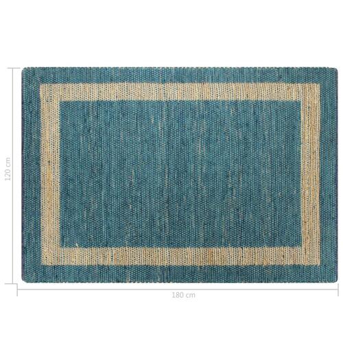 Håndlavet tæppe jute 120 x 180 cm blå