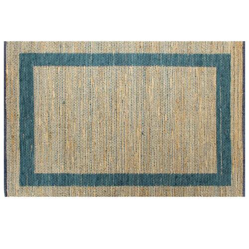 Håndlavet tæppe jute 160 x 230 cm blå