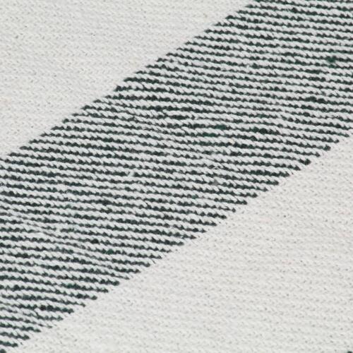 Plaid 220x250 cm bomuld stribet mørkegrøn