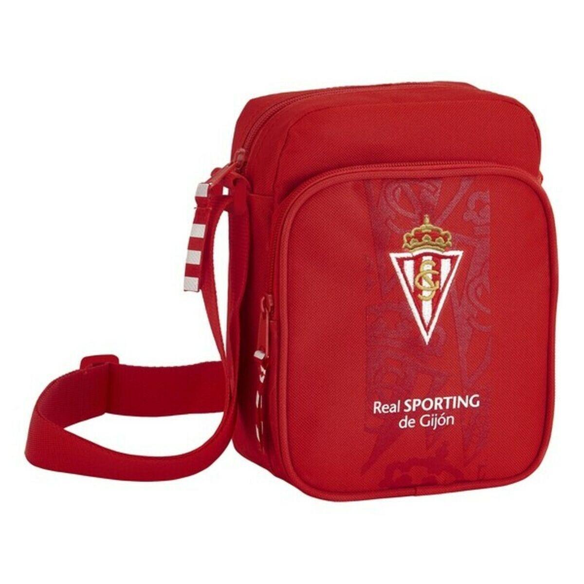 Real Sporting de Gijón crossbody skuldertaske - rød 16 × 22 × 6 cm