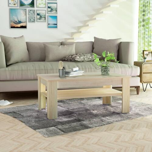 Sofabord spånplade 110 x 65 x 48 cm egetræ